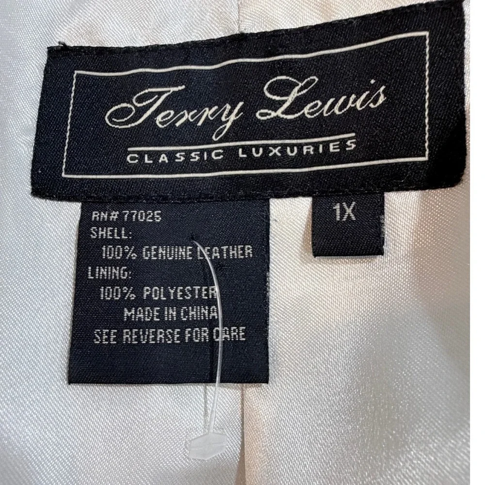 Terry Lewis Classic Luxuries White Genuine Leather Long Coat Size 1X - Picture 3 of 13